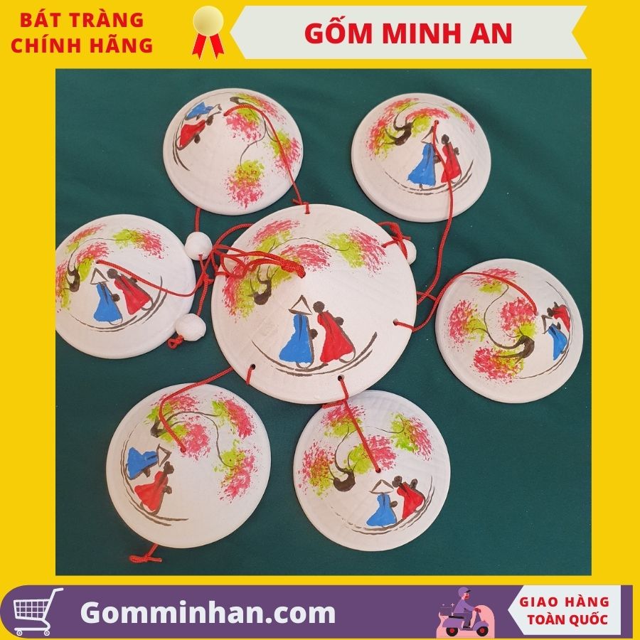 Chuông gió gốm sứ màu trắng Bát Tràng- Gốm Minh An