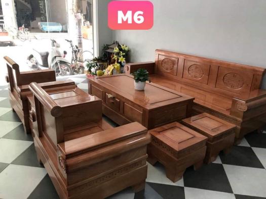 Bộ bàn ghế sofa M6 gỗ Sồi Nga