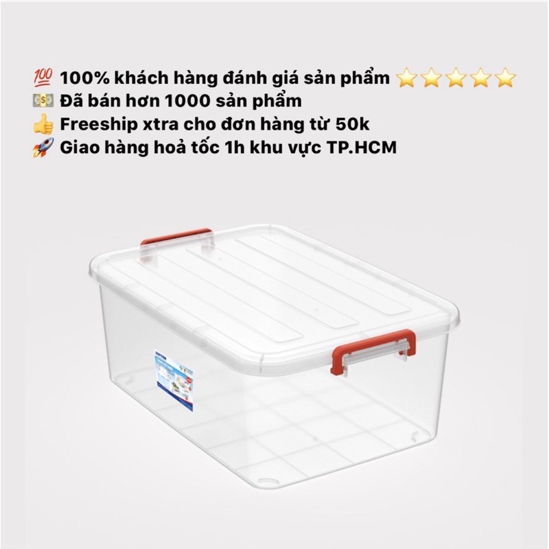 Thùng nhựa vuông đựng đồ đa năng 15 Lít