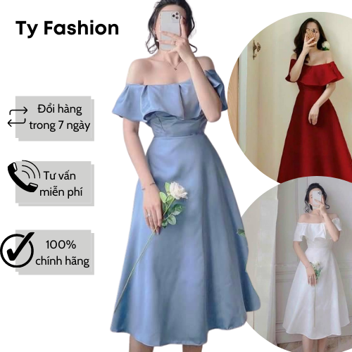 Đầm xoè trễ vai dự tiệc sang trọng Tyfashion TFDTV1279 đi tiệc đi chơi