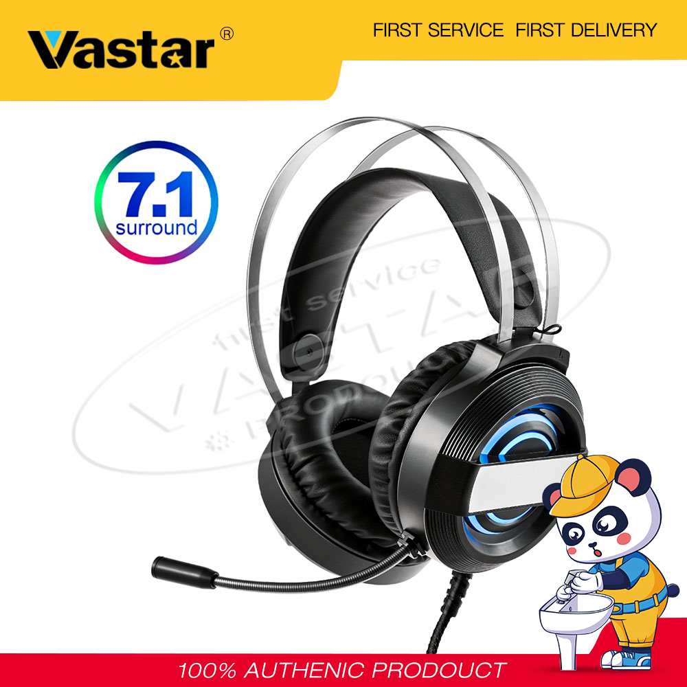 Vastar 7.1 Tai Nghe Chơi Game Tai Nghe Với Micro Cho Máy Tính Để Bàn Cho Xbox One PS4 Chuyên Nghiệp Trò Chơi Âm Thanh Nổi Vòm Đèn RGB