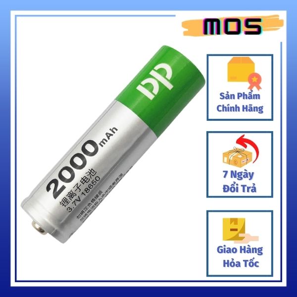 Pin 18650 3,7V 2000mAh  thương hiệu DP chính hãng [Vỉ 1 viên]  Mos Shop