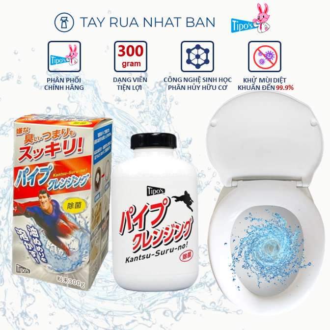 Bột thông, khử mùi và làm sạch đường ống cực mạnh Tipo’s 300g