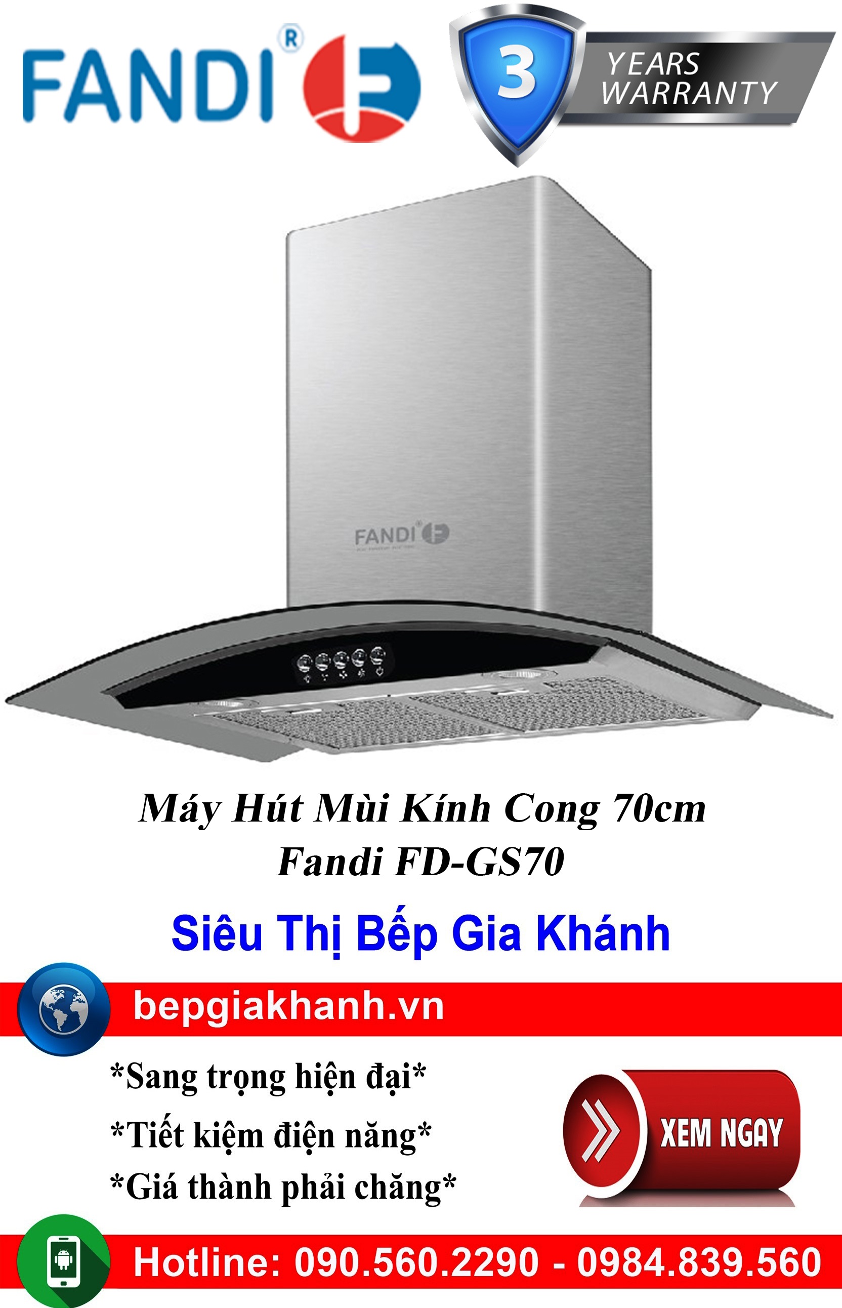 [HCM]Máy hút mùi kính cong 70cm Fandi FD-GS70, máy hút mùi nhà bếp, máy hút mùi bếp, máy hút mùi kính cong, máy hút mùi canzy, máy hút mùi mini, máy hút mùi âm trần, máy hút mùi electrolux, may hut mui