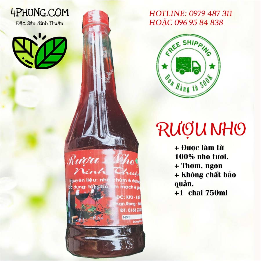 Nước ép nho lên men 750ml [ít đường]