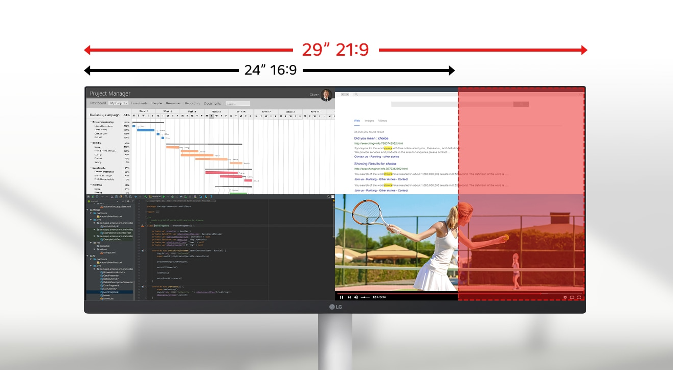 LG 29-inch UltraWide™ 21:9 WFHD (2560x1080) IPS Display Monitor Home Monitor Office Monitor LG Monitor 29 Inch Monitor 29U531A-W IPS Monitor Ultrawide Monitor School Monitor · v20