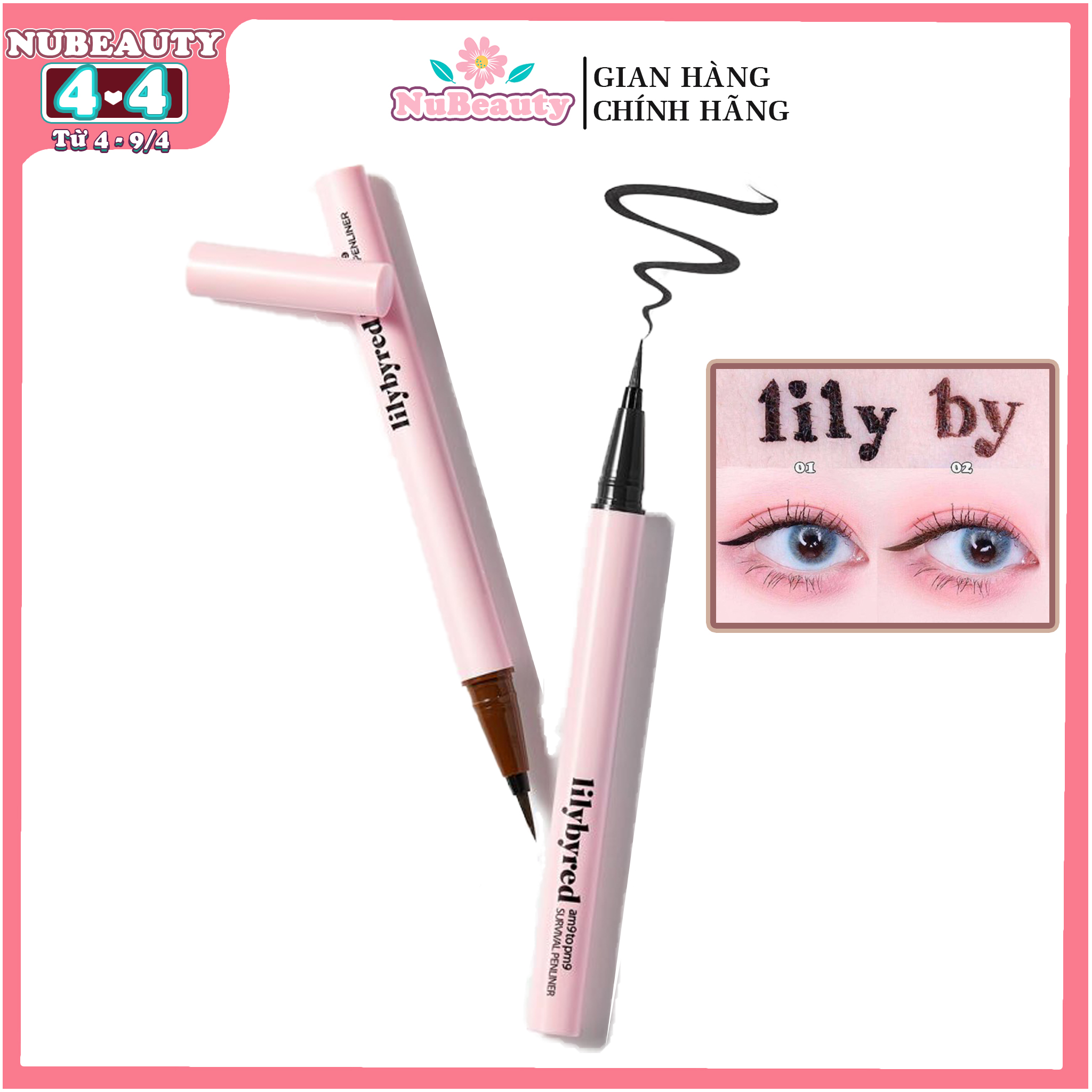 " CHÍNH HÃNG " Bút Kẻ Mắt Nước Siêu Mảnh, Chống Trôi Lilybyred am9 to pm9 Survival Pen Liner 0.6g