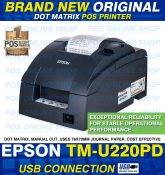 Epson TM-U220PD Manual Cut Dot Matrix Printer