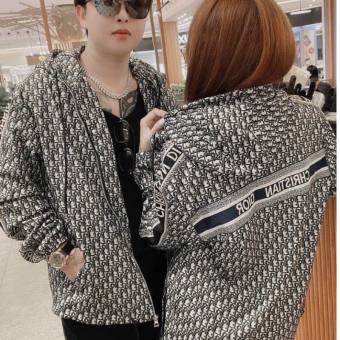 Áo khoác nỉ Di ô chất nỉ cotton phối mũ nam nữ