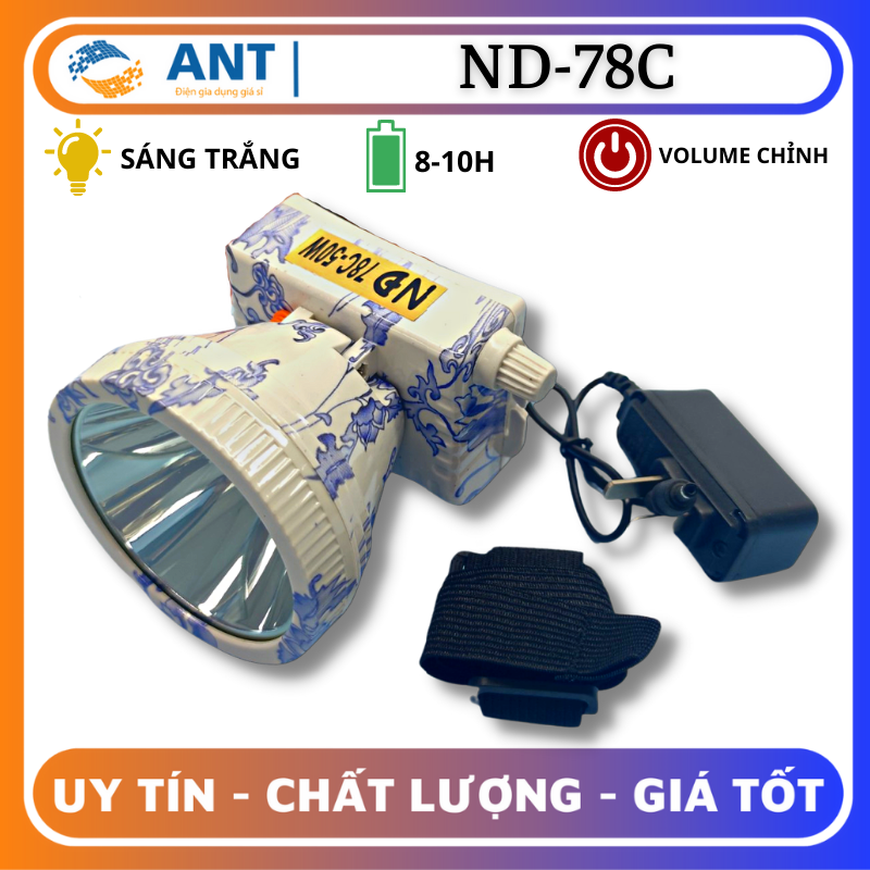 Đèn pin đội đầu siêu sáng có volume, ND - 78C
