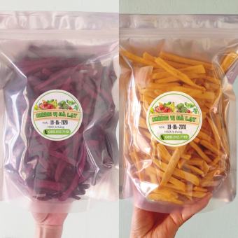 1Kg Khoai lang vàng/ tím sấy giòn không đường - Đặc sản Đà Lạt