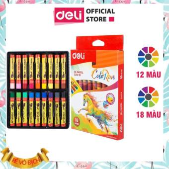Bút sáp dầu 12 màu/18 màu -  Deli EC20200/EC20210