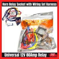Horn Relay Socket with Wiring Set Harness Universal 12V 80Amp Relay