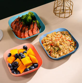 Bộ 8 Chiếc Đĩa Lúa Mạch Sinh Học An Toàn, KT 14,3cm, Mix Đủ Màu