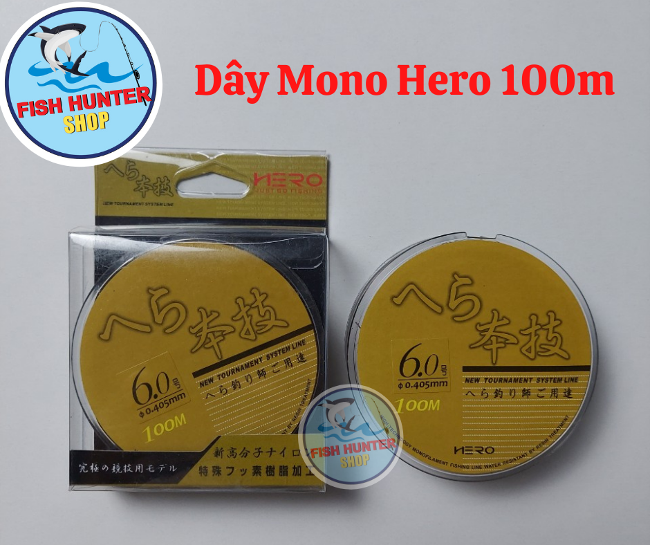 Dây cước câu cá hero 100m giá rẻ/ cước câu cá mono hero 100m