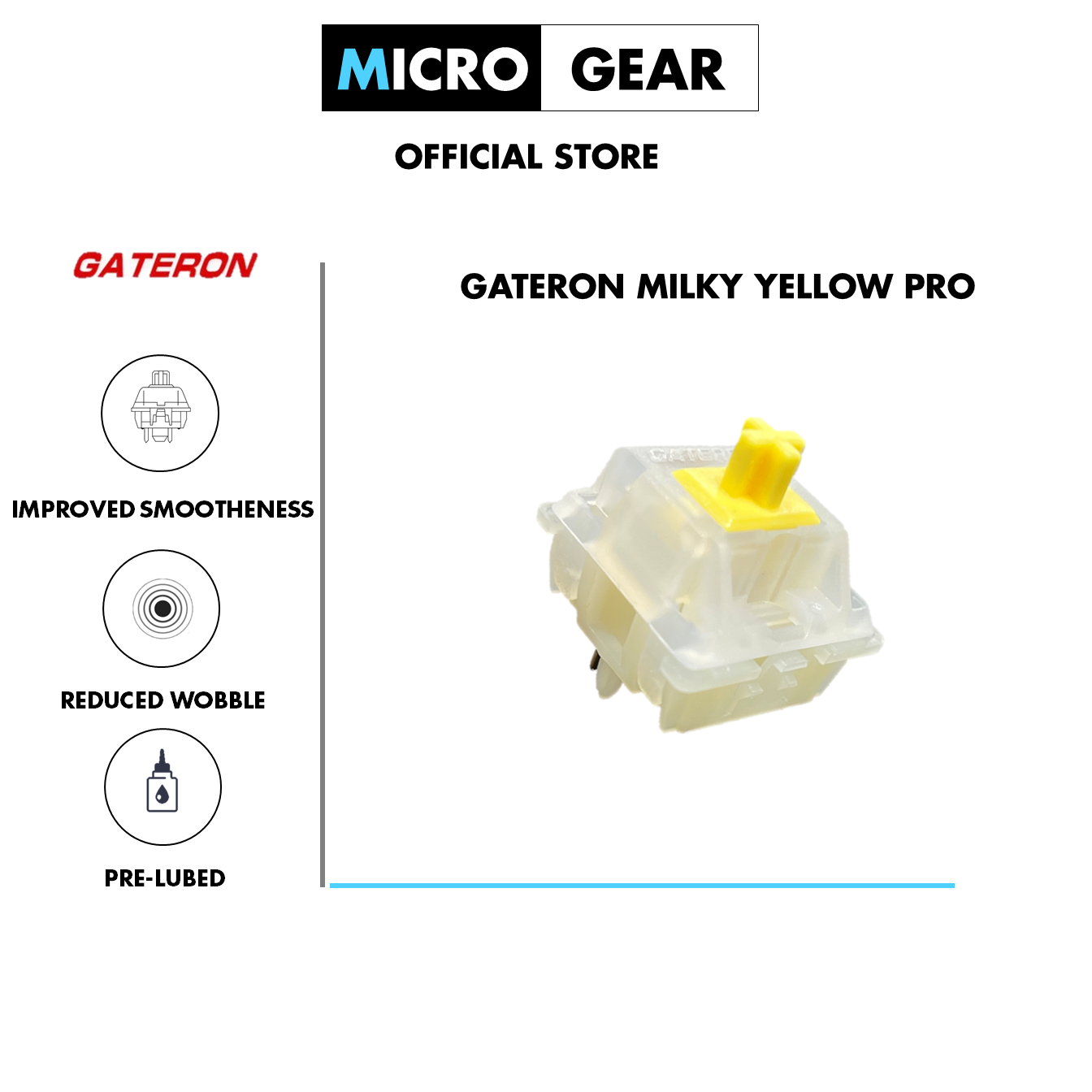 Công tắc phím cơ - Switch Gateron Milky Yellow Pro