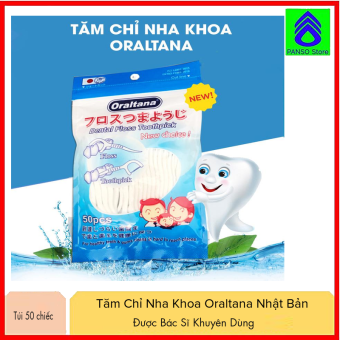 Tăm chỉ nha khoa Nhật Bản cao cấp Oraltana chống hôi miệng-Tăm chỉ kẽ răng, xỉa răng nha khoa y tế túi 50 chiếc [PANSO Store]
