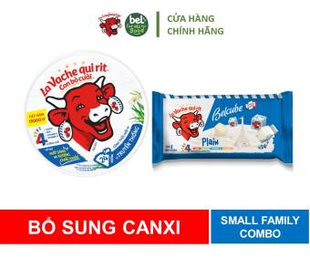Combo 2 Hộp Phô Mai Con Bò Cười Bổ Sung Canxi 24 miếng và Phô Mai Vuông Belcube 24 viên