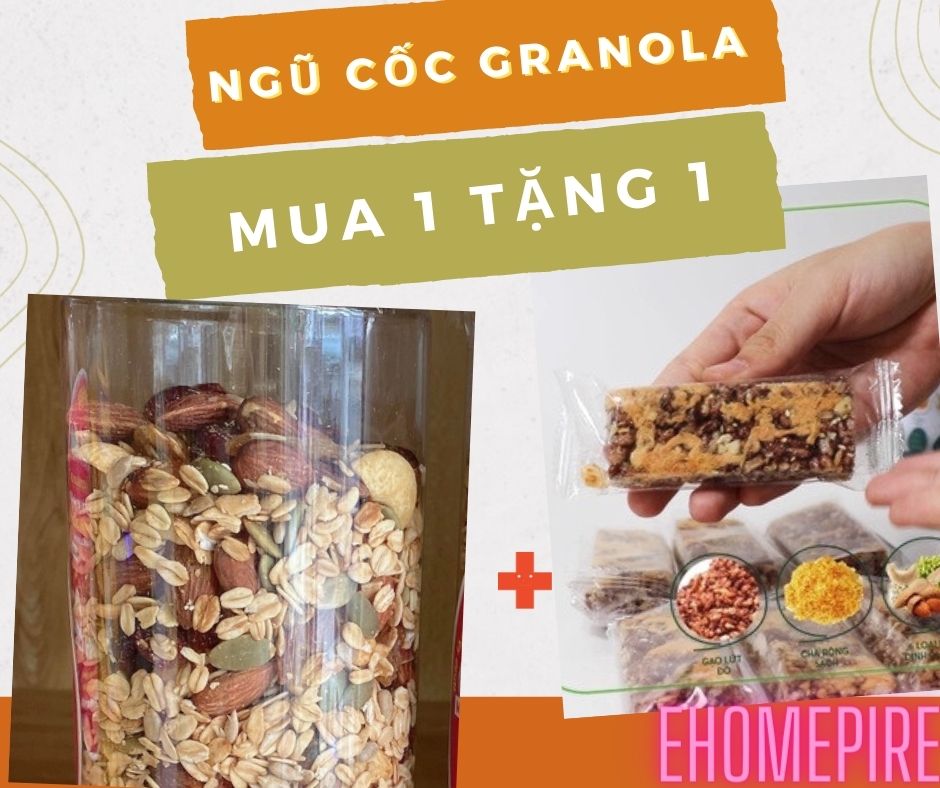 NGŨ CỐC GRANOLA (Mua 1 Sản Phẩm Tặng 1 Thanh Gạo Lứt ) Giá 129,000 Đồng*Miễn phí vận chuyển