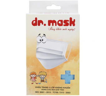 Khẩu trang trẻ em 3 lớp Dr Mask (20c/hộp)