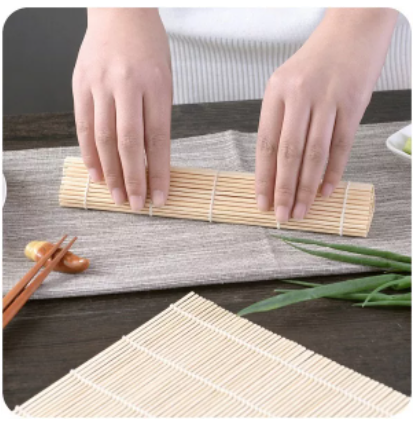 Set 2 Mành cuốn SUSHI bằng tre tự nhiên 23x24cm Dùng để quấn cơm cuộn