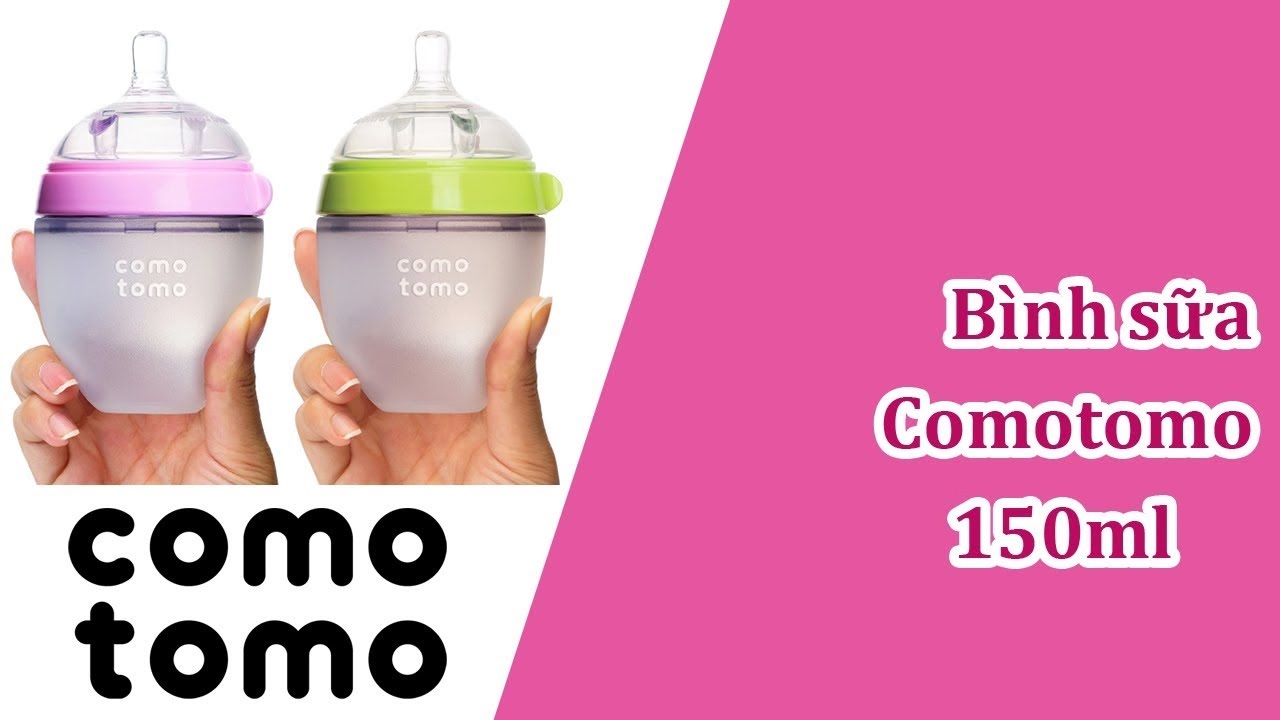Bình Sữa Comotomo Hàn Quốc Được Nhiều Bà Mẹ Yêu Thích 150ml thích hợp cho bé mới tập ti bình, cao cấp được thiết kế giống như vú mẹ núm ti mềm mại