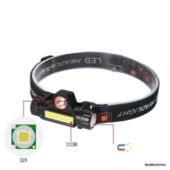 Đèn Pin Đội Đầu Nhỏ Gọn Pin Sạc Siêu Sáng Có Nam Châm Hút