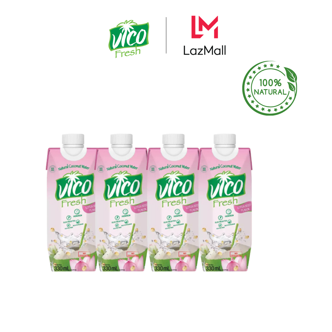 Combo 4 hộp 330 ml Nước dừa sen Vico Fresh