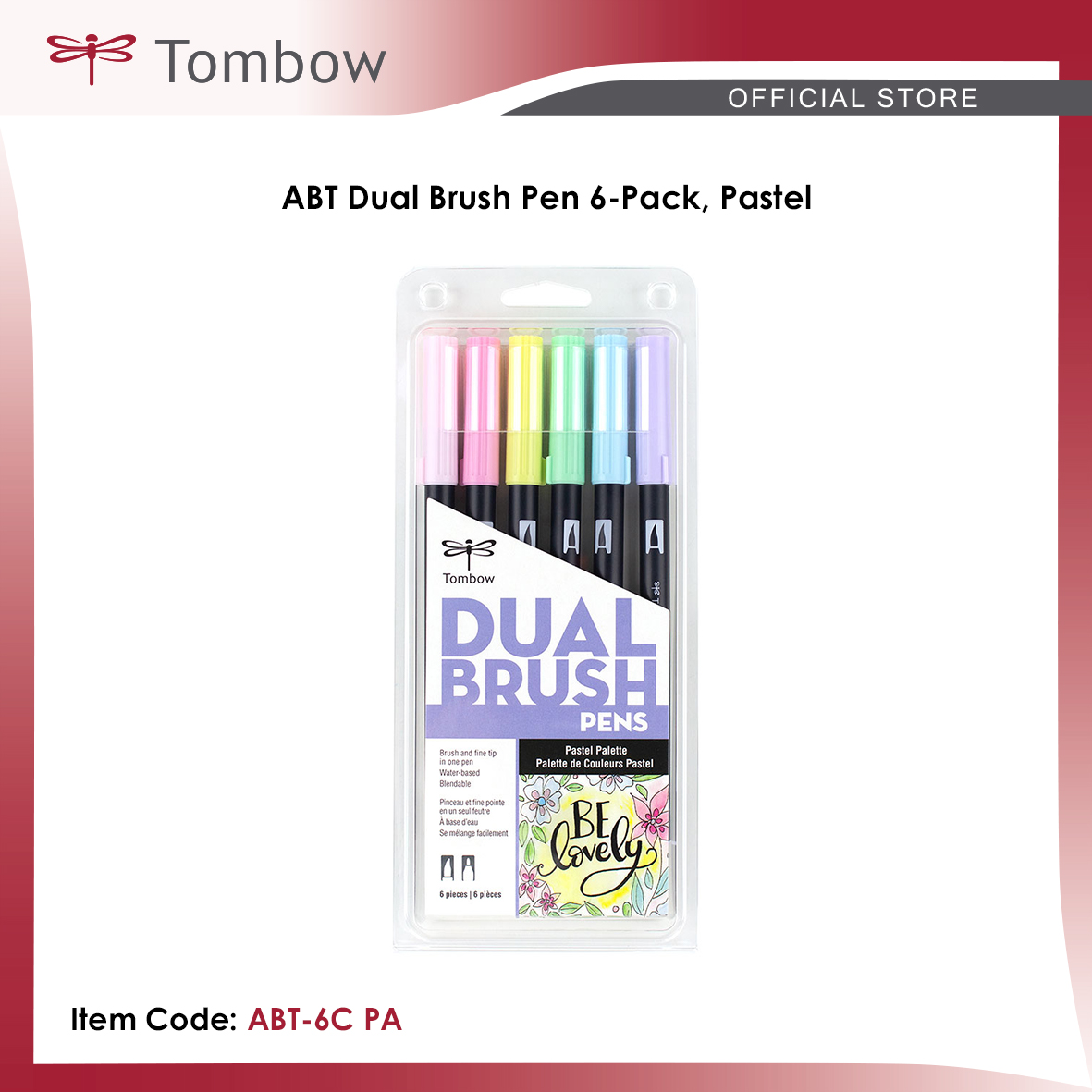 Tombow • Brush pen ABT dual brush pen set Pastel colours 6pcs