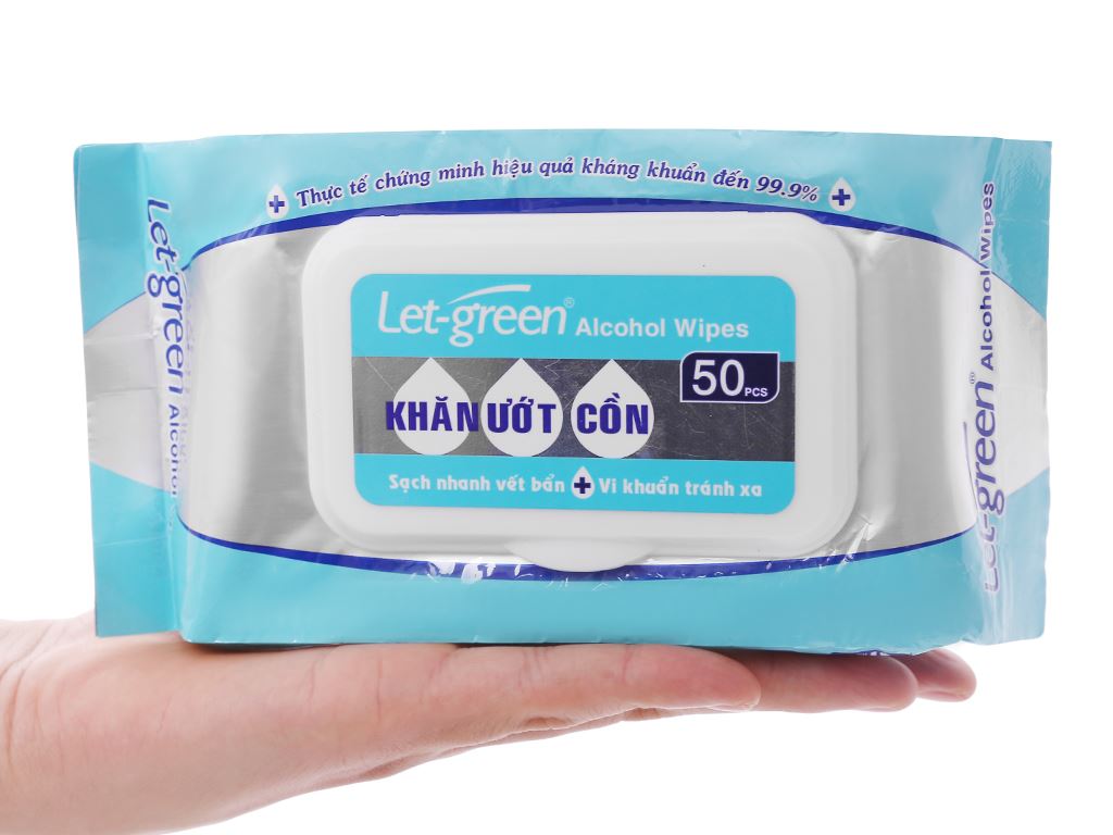 Khăn ướt cồn Let-Green 50 tờ