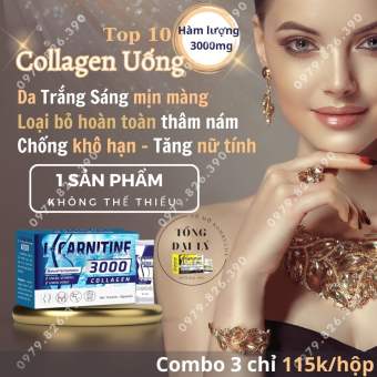 Collagen Nước uống trắng da mờ nám giảm cân L- carnitine 3000mg