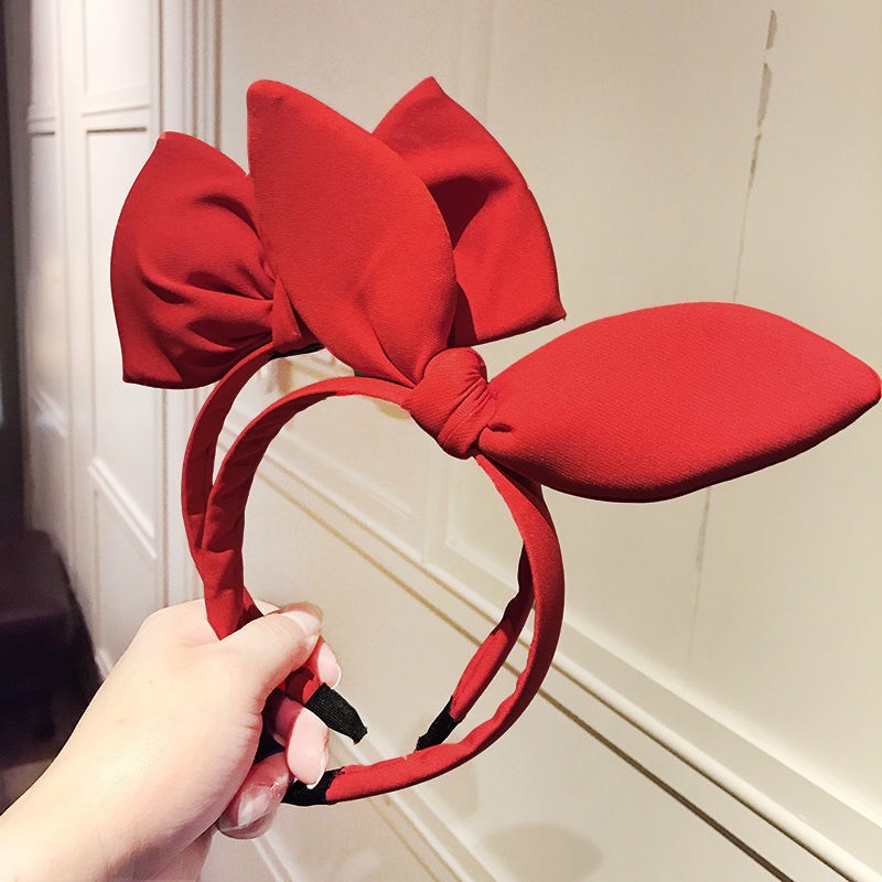 Cc35 cài tóc băng đô nữ bờm mickey nơ đỏ