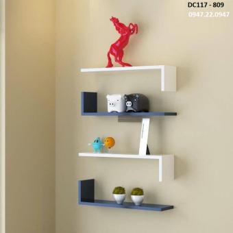 Kệ sách treo tường góc học tập bộ 4 chữ L 60x20x15cm DC48 (chọn màu) + TẶNG bộ trang trí gỗ cute dán tường