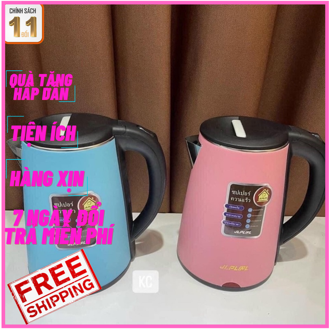 Ấm siêu tốc Jiplai 2.5L cách nhiệt, ấm đun nước siêu tốc thái lan- Bình đun nước siêu tốc 2 lớp loại mới