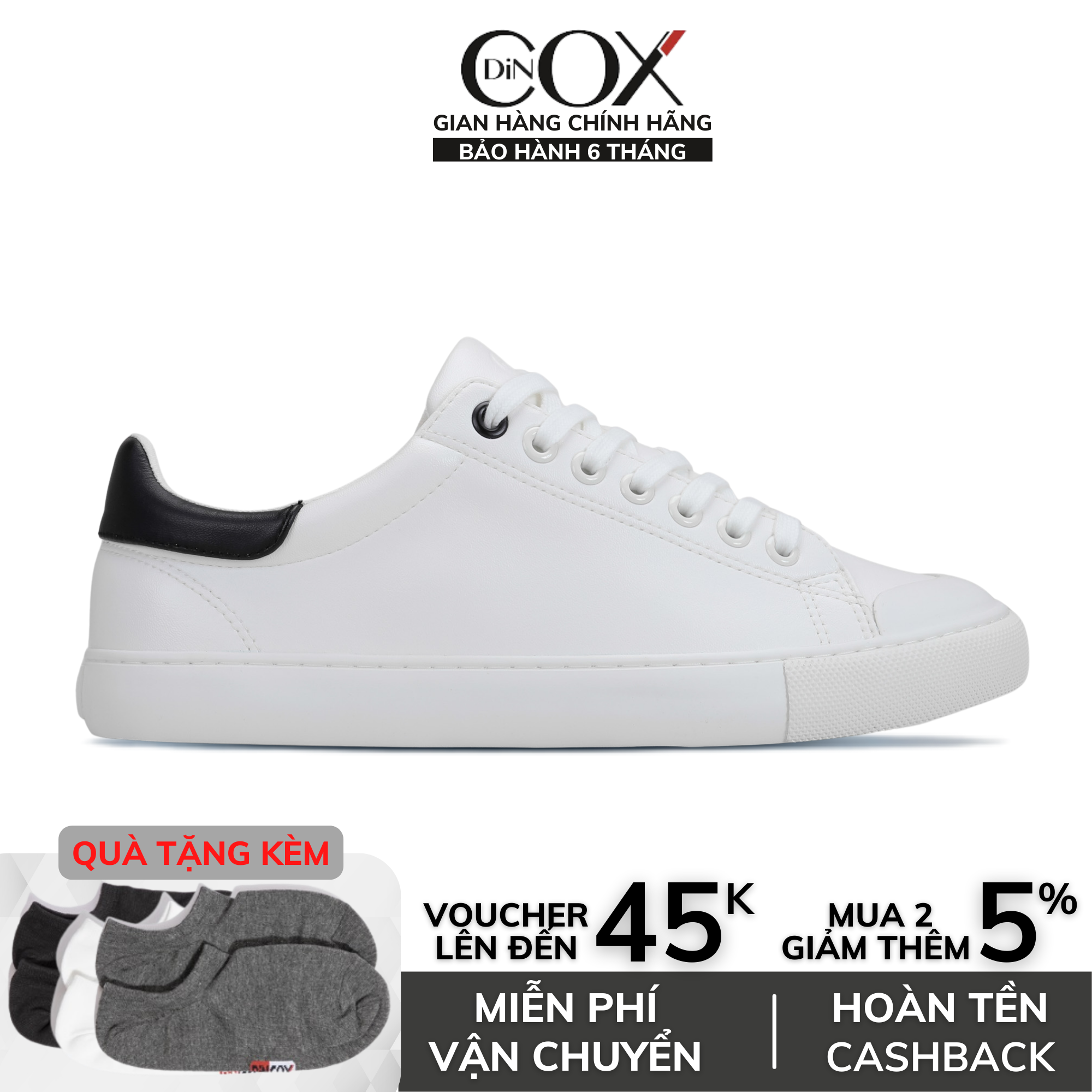 Giày thể thao Nam chính hãng DINCOX Shoes - C13 White