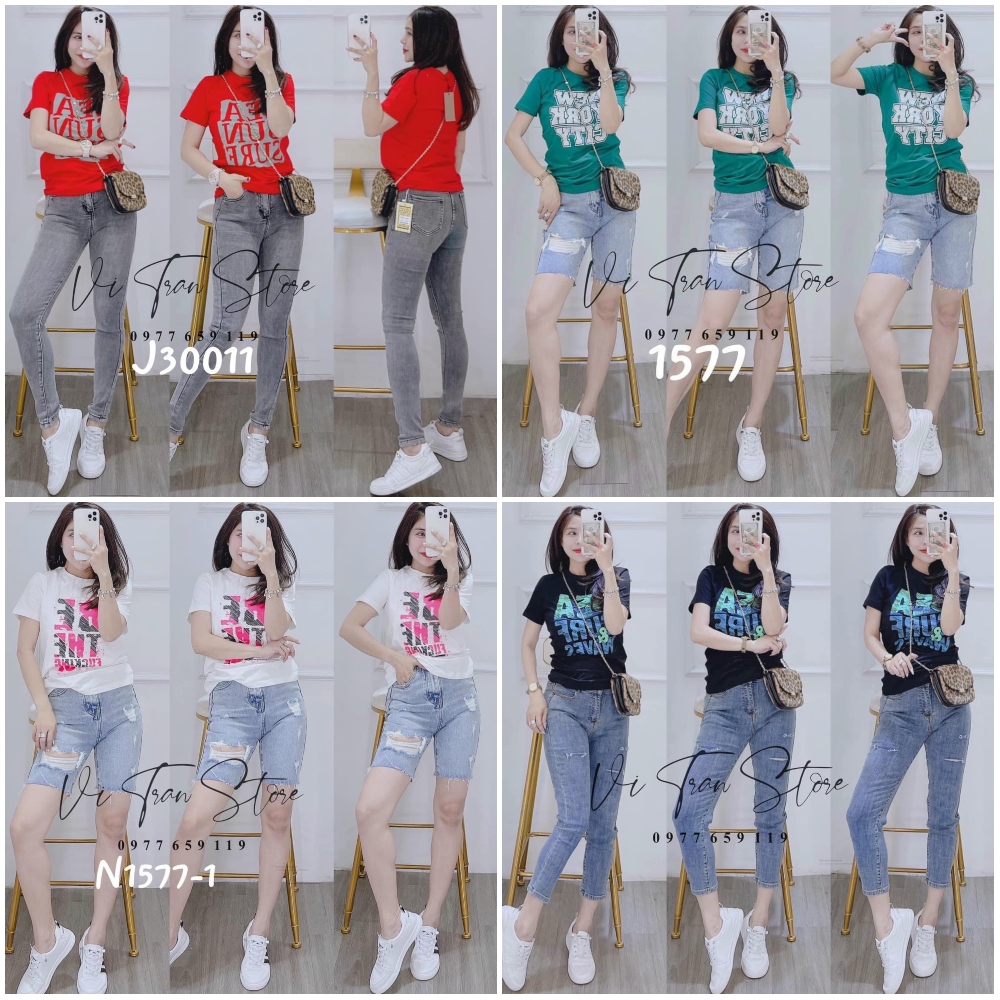 Freeship max - combo 4 áo thun nữ hot hit thời trang mẫu mới
