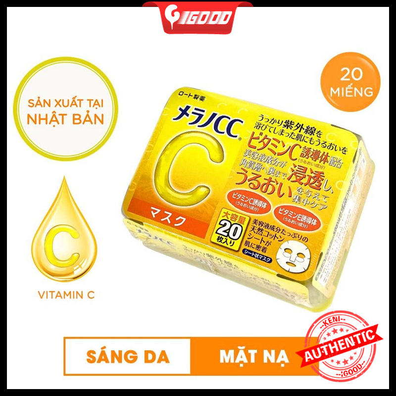 Mặt nạ CC Melano vitamin C Rohto Nhật Bản 20 miếng (mẫu mới)