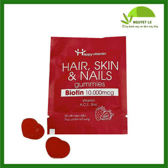 Biotin happy vitamin skin care gum, promote hair growth, nail skin & nail jumpers-bag 2 PCs