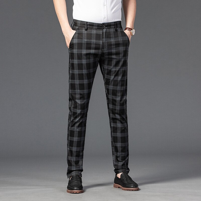 casual plaid pants men