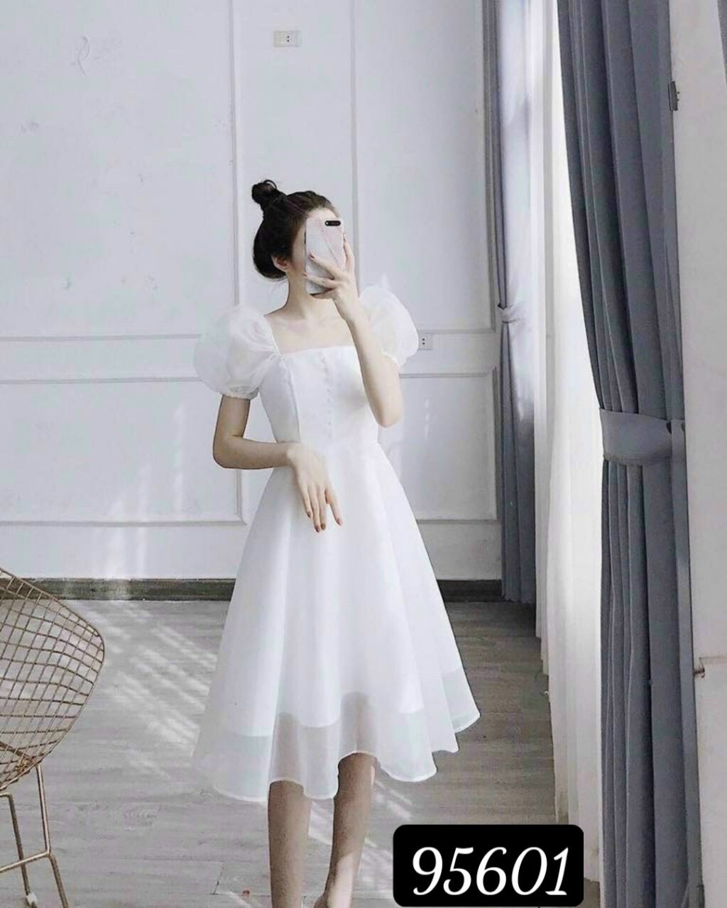 [HCM]Đầm Voan Cổ Sơ Siêu Phẩm Mới Cực Đẹp Phù Hợp Dự Tiệc Sang Trọng Hoặc Đi công sở