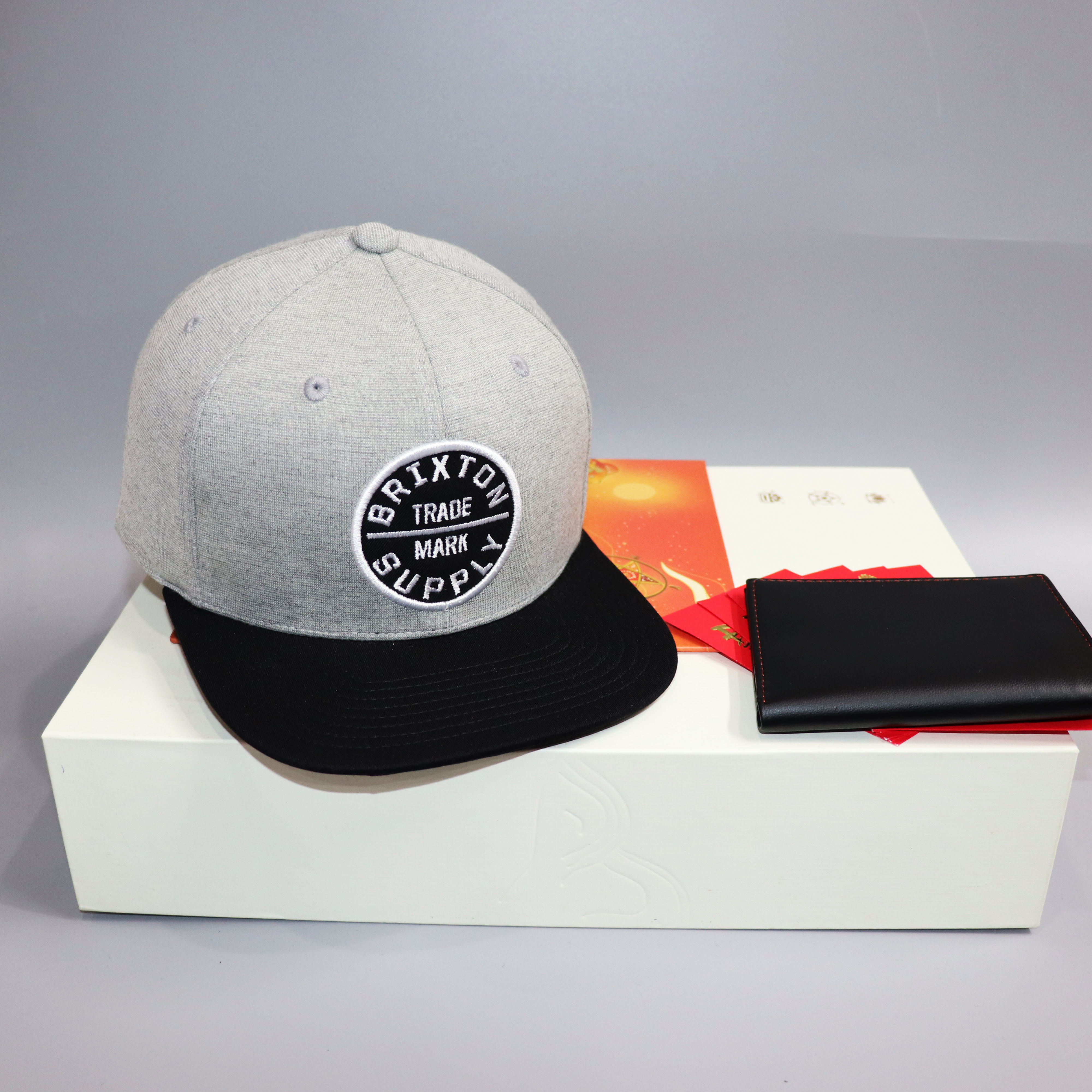 Nón Kết - Mũ Lưỡi Trai Snapback Brixton Xám Kết Đen  Logo Tròn Hottrend 2020