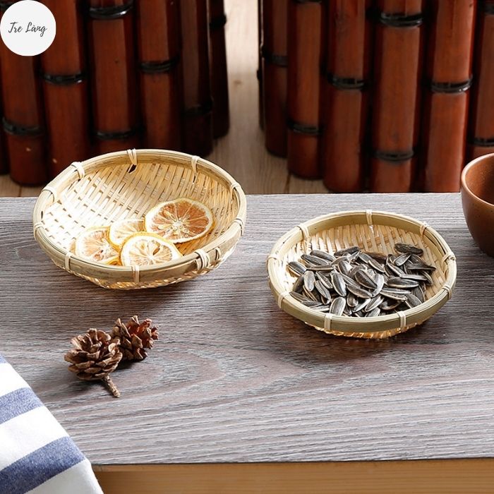 Rổ tre đan mini decor chụp ảnh đựng đồ nhỏ xinh TRE LÀNG