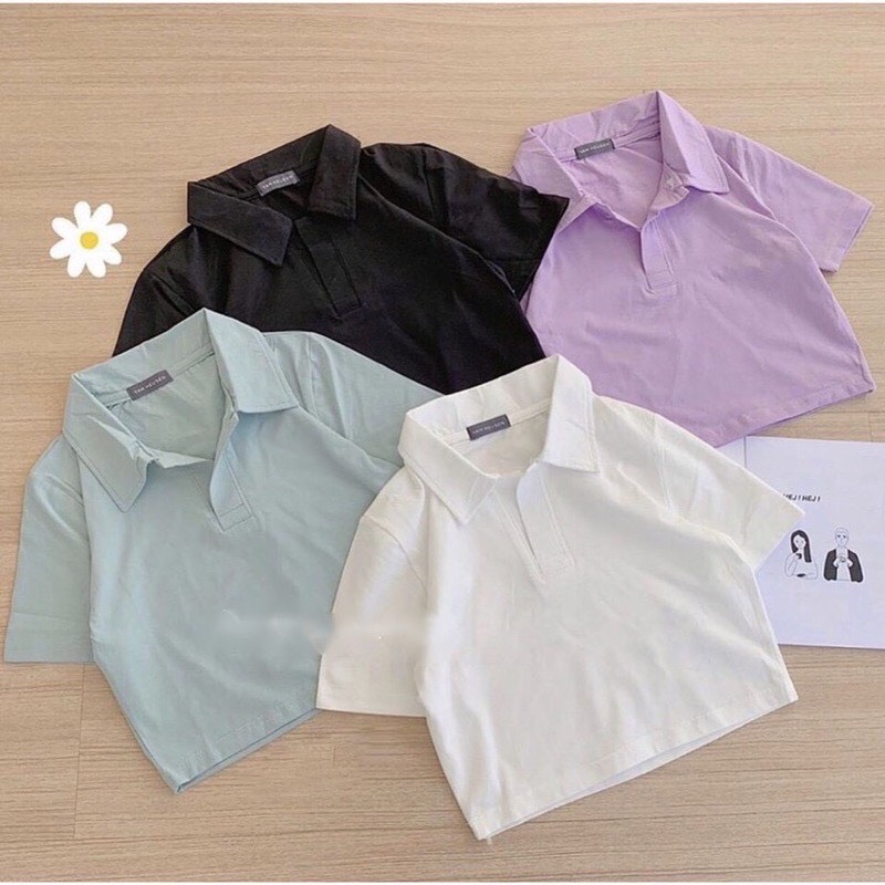 Áo croptop polo nữ