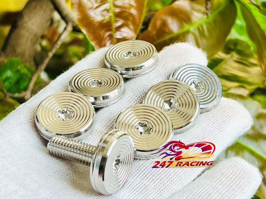 Ốc Salaya THÁI TH Inox 304 phi 24 8li25 Đầu Dù Lớn gắn dàn áo xe máy,gác chân rất đẹp hàng mới 2022 CNC Nguyên Khối