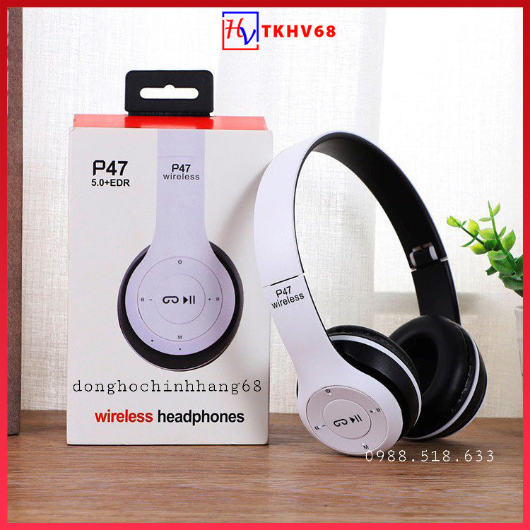 Tai Nghe Chụp Tai Bluetooth P47, Tai Nghe Chụp Tai P47 Bản Nâng Cấp Hoàn Hảo Của Tai Nghe F10 Plus ,Tai Không Dây Có Mic, Có Thẻ Nhớ, Âm Bass Cực Chất Bảo Hành 12 Tháng
