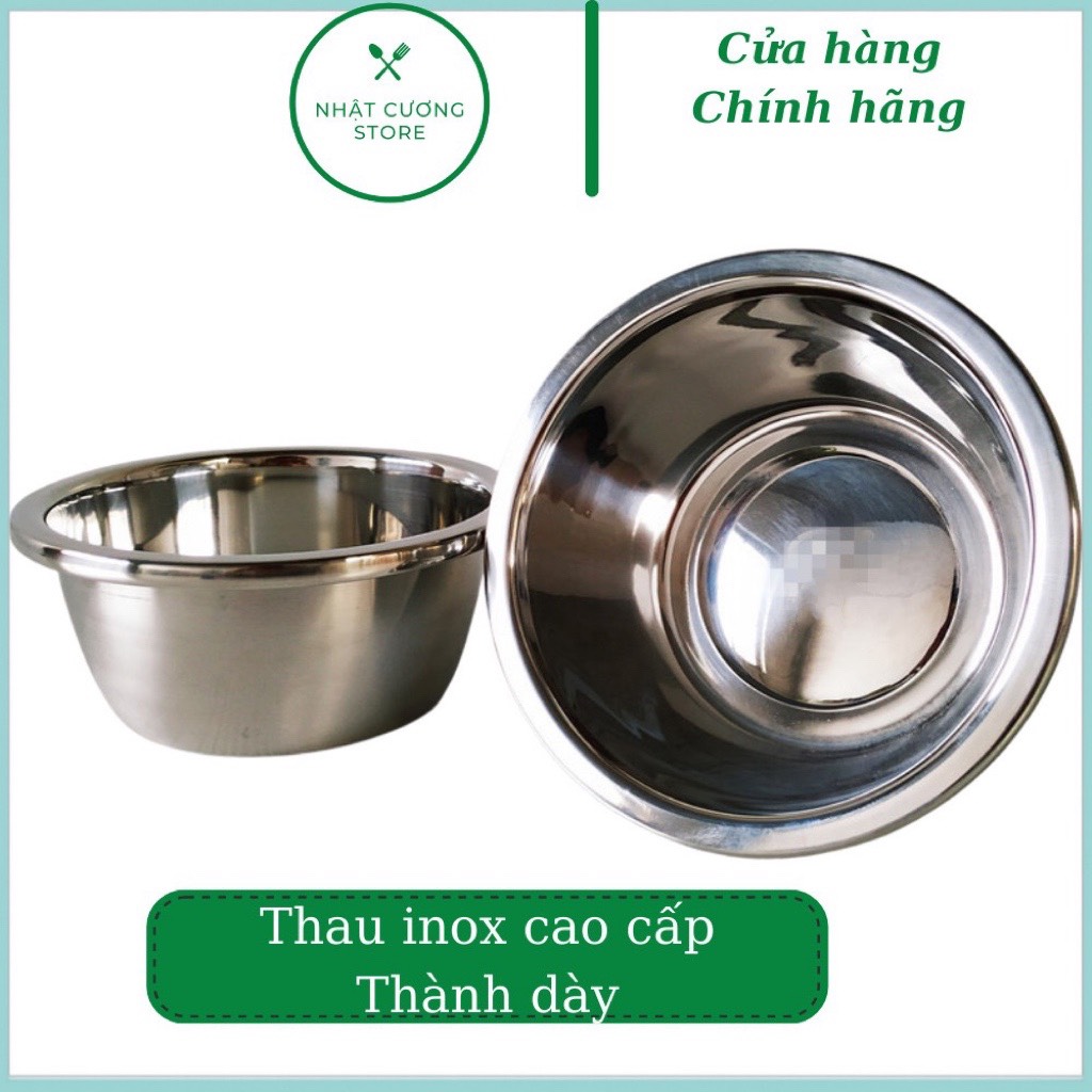 [HCM][INOX CAO CẤP] Thau INox size Lớn (D=20cm). Inox Cao Cấp 100% - Thành Dày - Bóng - Đẹp