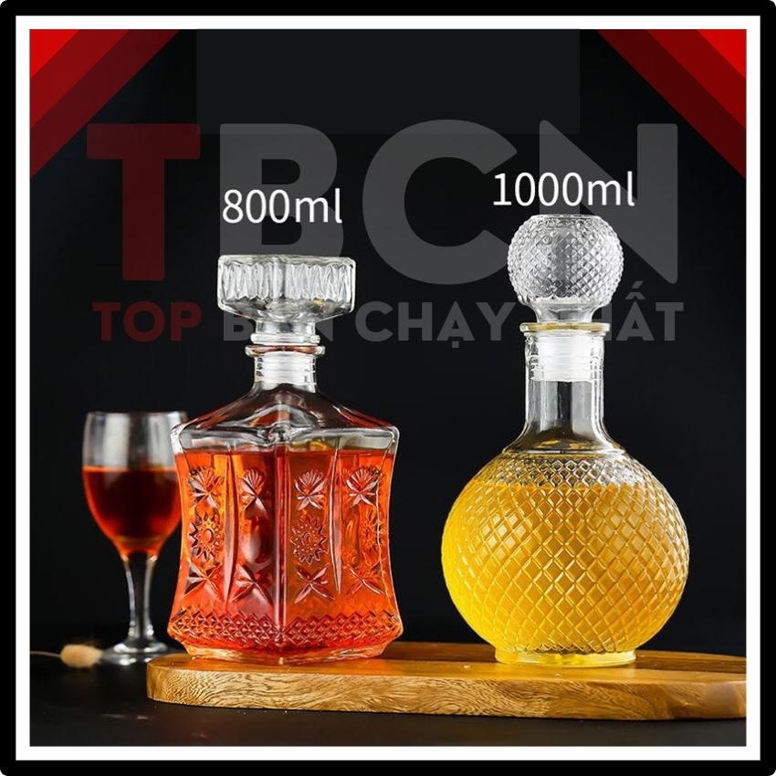 Chai thủy tinh đựng rượu dung tích 1000ml và 800ml kiểu dáng vỏ chai rượu ngoại đẹp - Topbanchaynhat