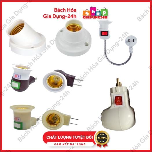 Đui bóng đèn E27 nhiều mẫu,Đui lò xo. công tắc E27 tiện dụng