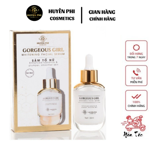 SERUM SÂM TỐ NỮ HUYỀN PHI Tác dụng giảm nhăn mụn ẩn dưỡng sâu bên trong giúp da căng bóng.