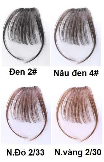 Tóc mái thưa làm từ tóc thật 100%, màu [nâu đỏ 2/33] tóc giả nữ Sỉ 45k